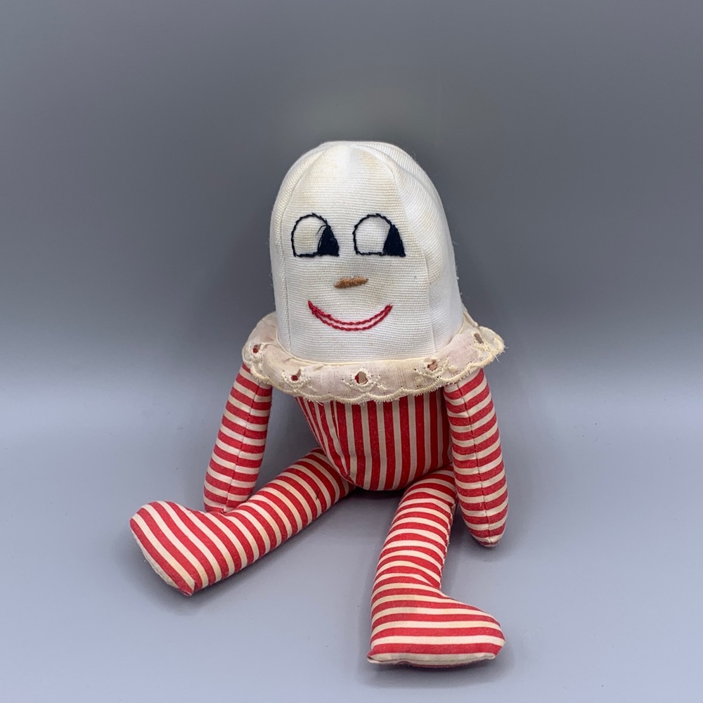 Vintage Humpty Dumpty Cloth Fabric Homemade Doll